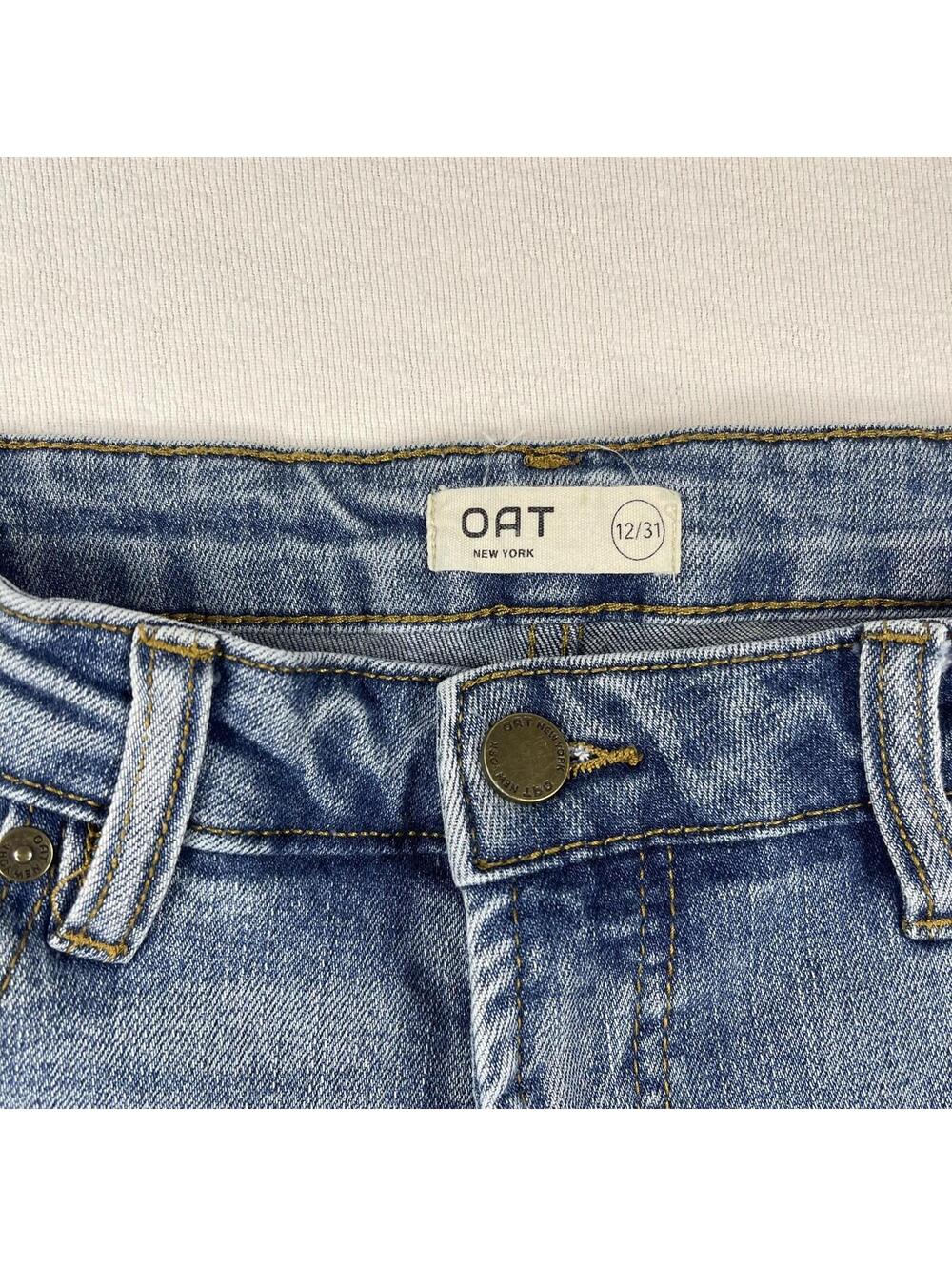 Oat New York Wide Leg Jeans Women's Size 12/31 High Rise Pockets Crop Fit Baggy - Picture 4 of 10